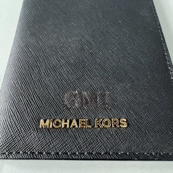 Michael Kors Hudson Black Leather Men Passport Wallet - Picture 2 of 11